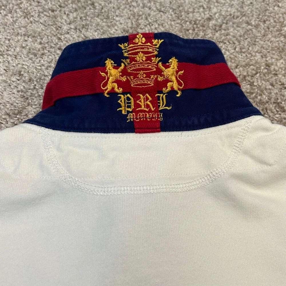 Vintage Polo Ralph Lauren Rugby Polo Shirt‎ L/S LXVII Crest Men NO SIZE TAG